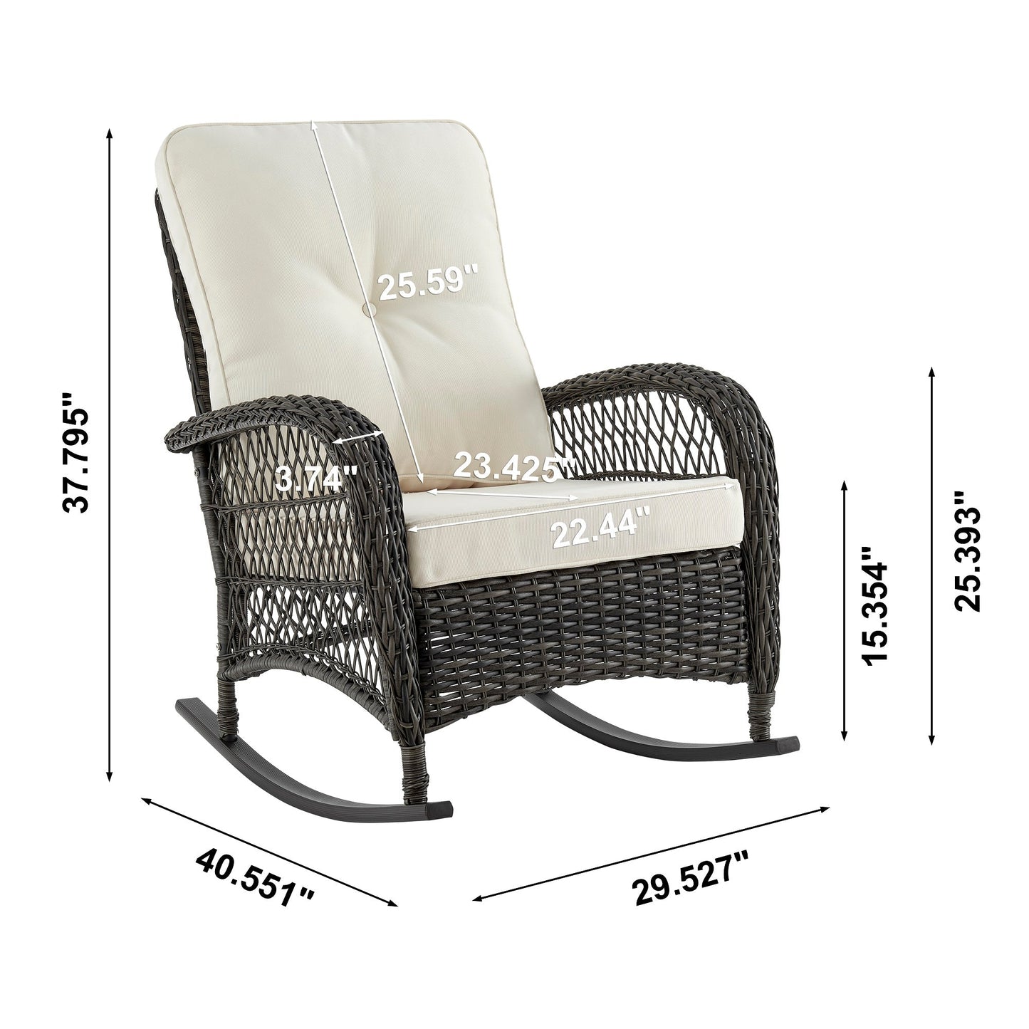 Manhattan Comfort Fruttuo Patio Rocking Chair