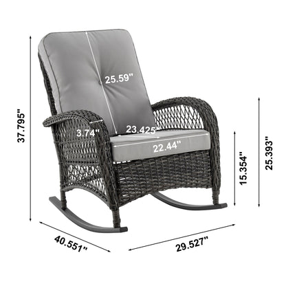Manhattan Comfort Fruttuo Patio Rocking Chair
