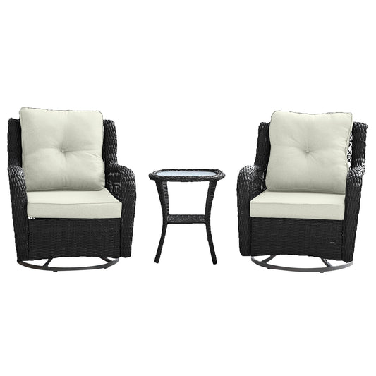 Manhattan Comfort 3-Piece Fruttuo Patio 2- Person Seating Group with End Table