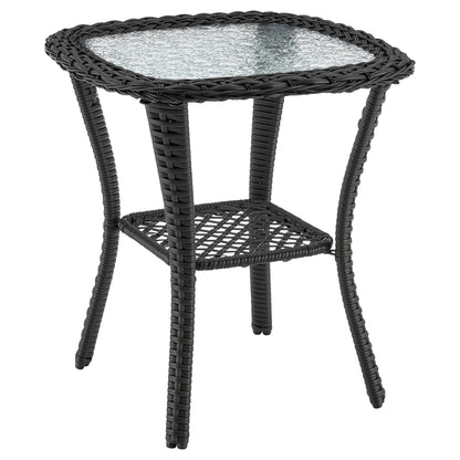 Manhattan Comfort 3-Piece Fruttuo Patio 2- Person Seating Group with End Table