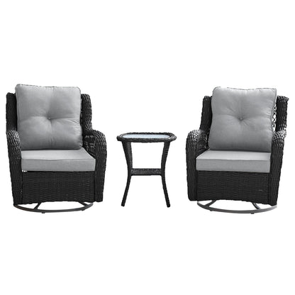 Manhattan Comfort 3-Piece Fruttuo Patio 2- Person Seating Group with End Table