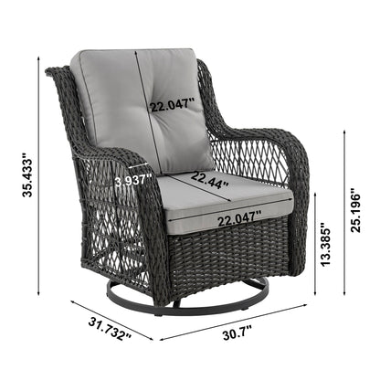 Manhattan Comfort 3-Piece Fruttuo Patio 2- Person Seating Group with End Table