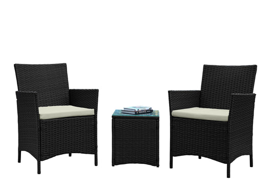 Manhattan Comfort 3-Piece Imperia Patio 2- Person Seating Group with End Table