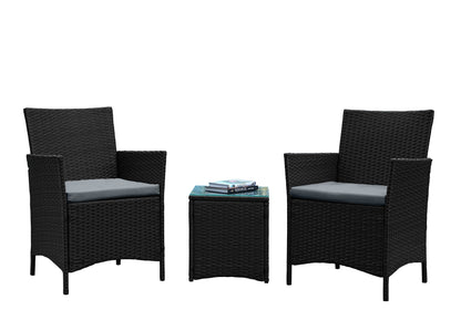 Manhattan Comfort 3-Piece Imperia Patio 2- Person Seating Group with End Table
