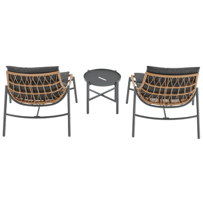 Manhattan Comfort 3-Piece Sunset Patio Conversation Set