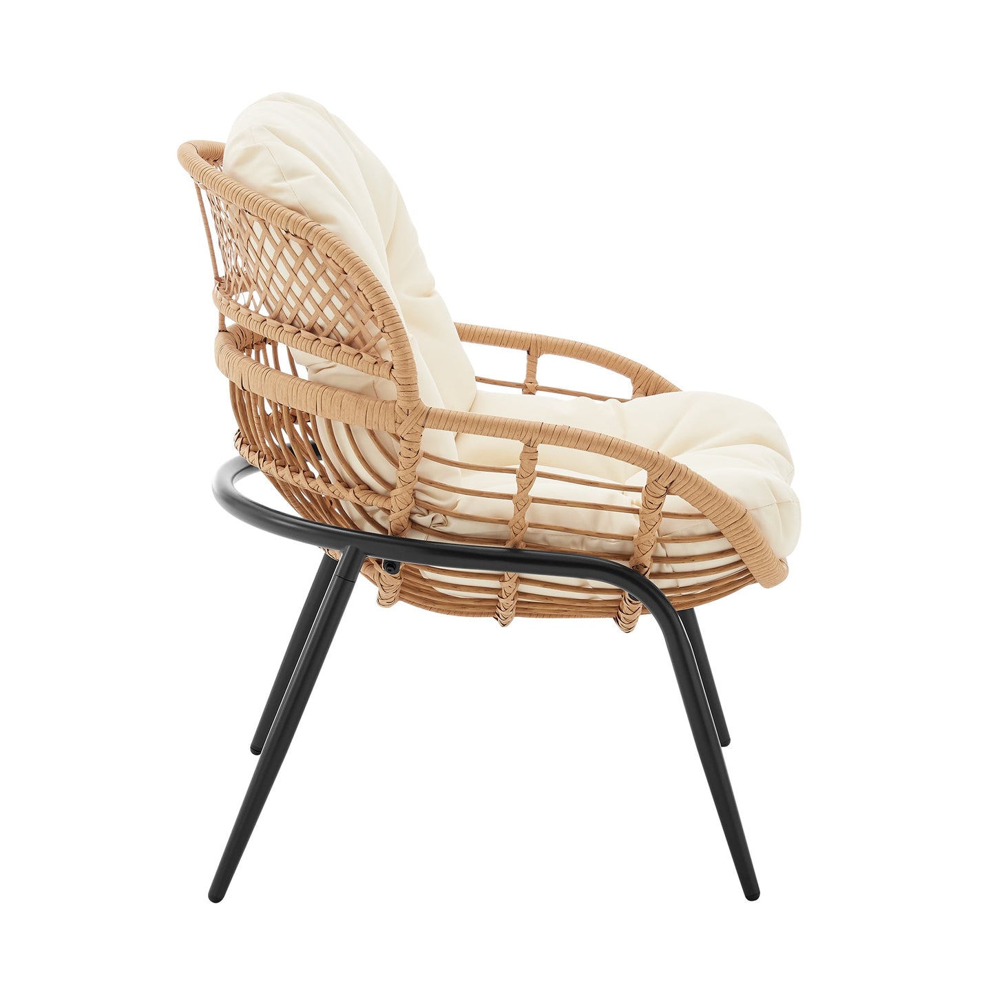 Manhattan Comfort 4-Piece Pine Patio Conversation Set
