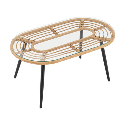Manhattan Comfort 4-Piece Pine Patio Conversation Set