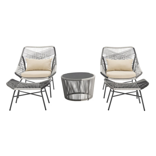 Manhattan Comfort 5-Piece Ashland Patio Conversation Set