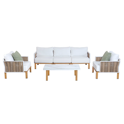Manhattan Comfort 4-Piece Vine Patio Conversation Set