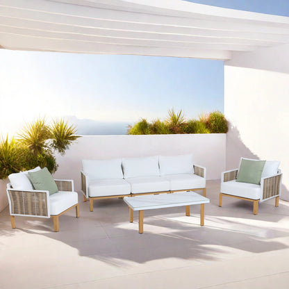 Manhattan Comfort 4-Piece Vine Patio Conversation Set
