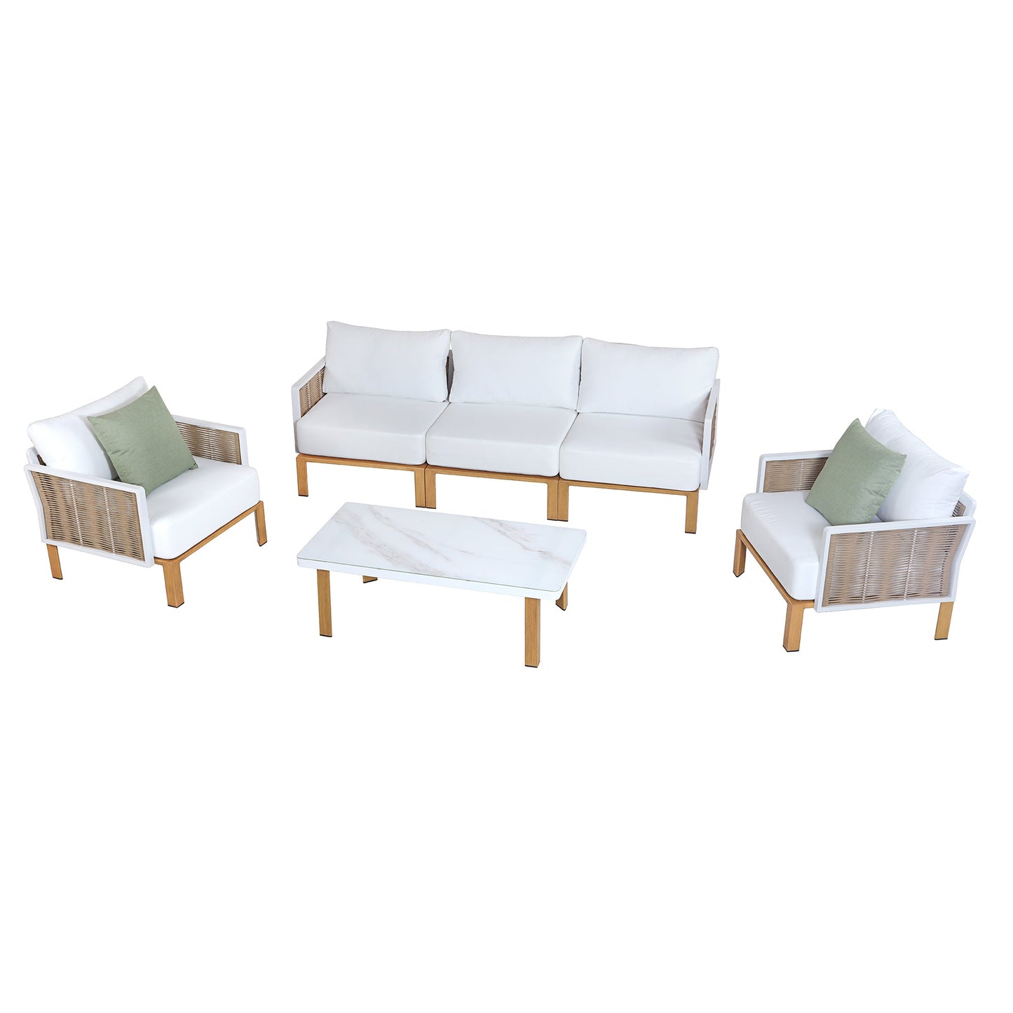 Manhattan Comfort 4-Piece Vine Patio Conversation Set
