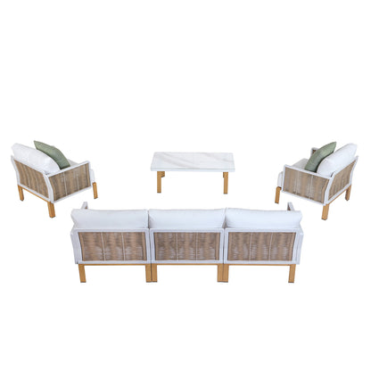 Manhattan Comfort 4-Piece Vine Patio Conversation Set