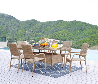 Manhattan Comfort 7-Piece Genoa Patio 6- Person Dining Set