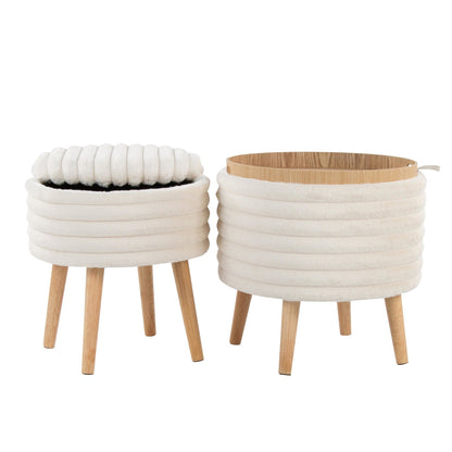 Majestic Office Furniture Plush Storage Ottoman Set