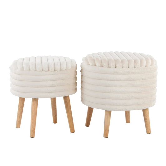 Majestic Office Furniture Plush Storage Ottoman Set