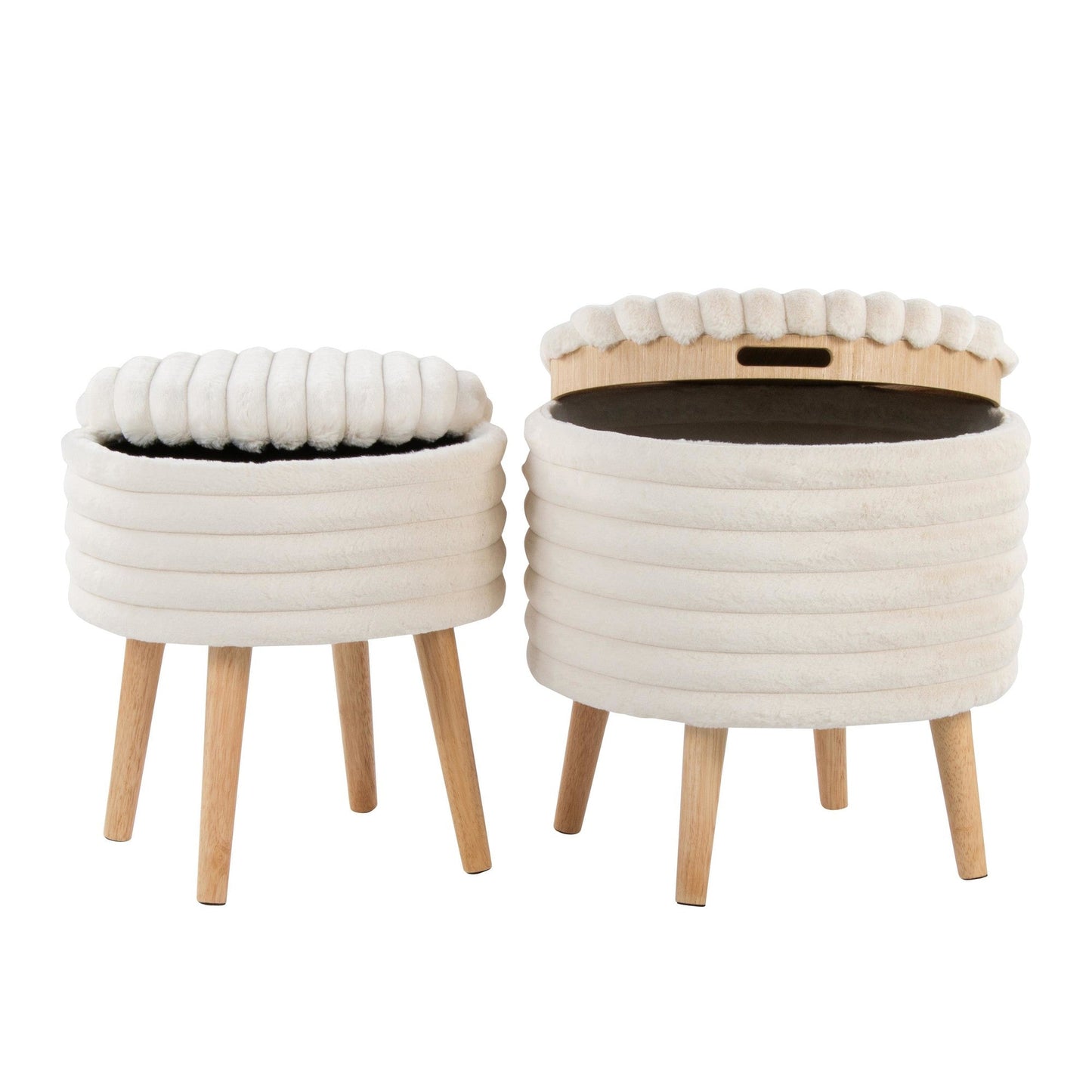 Majestic Office Furniture Plush Storage Ottoman Set