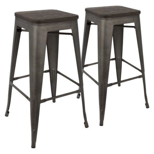 Majestic Office Furniture 30" Fixed-Height Barstool - Set of 2
