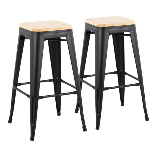 Majestic Office Furniture 30" Fixed-Height Barstool - Set of 2