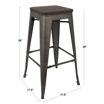 Majestic Office Furniture 30" Fixed-Height Barstool - Set of 2