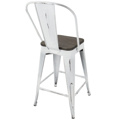 Majestic Office Furniture High Back 24" Fixed-Height Counter Stool - Set of 2