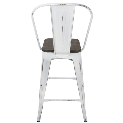 Majestic Office Furniture High Back 24" Fixed-Height Counter Stool - Set of 2