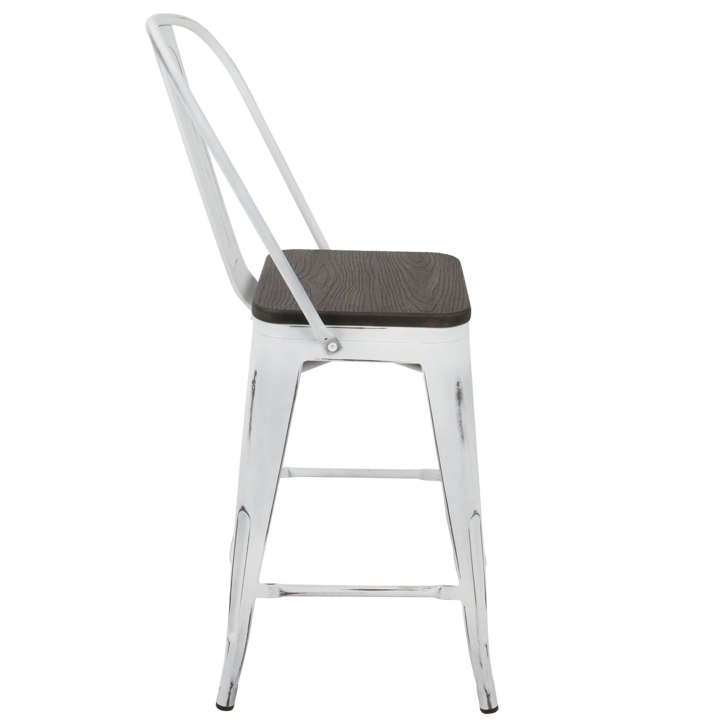Majestic Office Furniture High Back 24" Fixed-Height Counter Stool - Set of 2