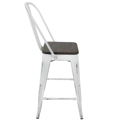 Majestic Office Furniture High Back 24" Fixed-Height Counter Stool - Set of 2
