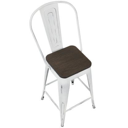 Majestic Office Furniture High Back 24" Fixed-Height Counter Stool - Set of 2