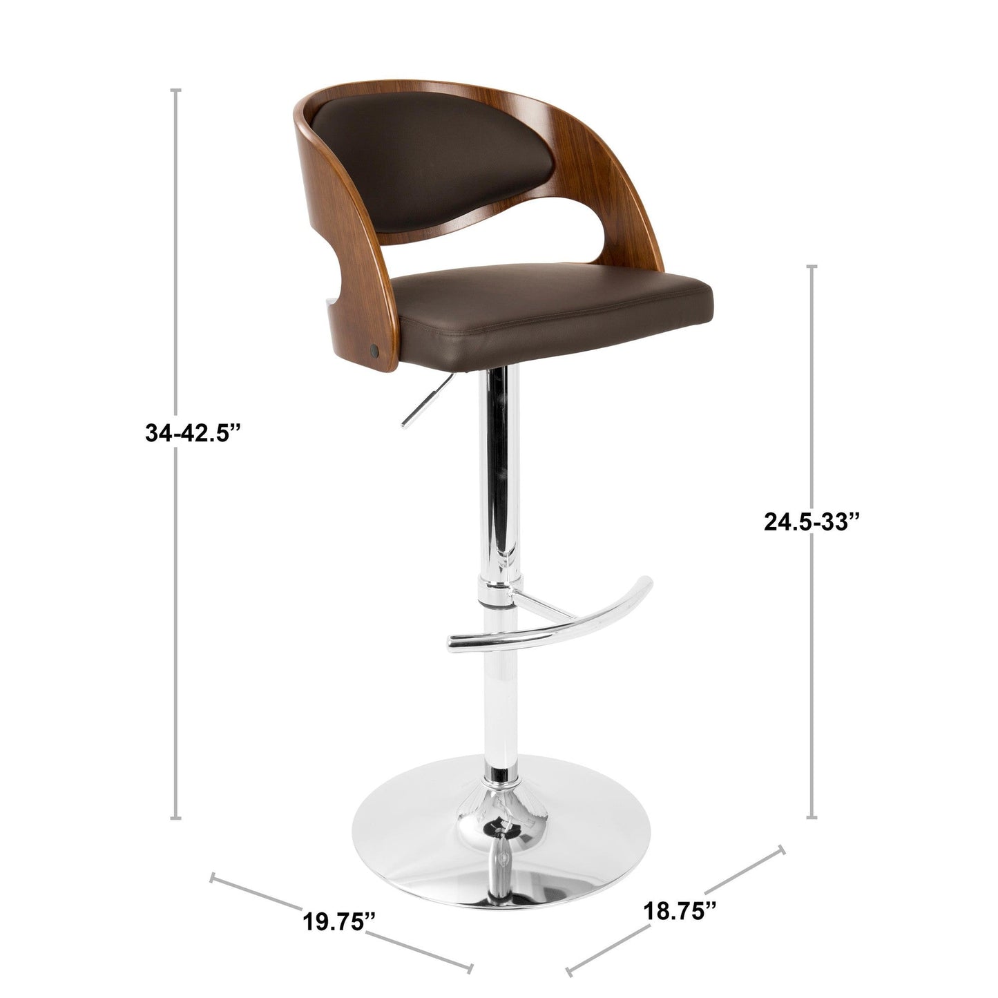 Lumisource Symphony Adjustable Barstool - Set of 2