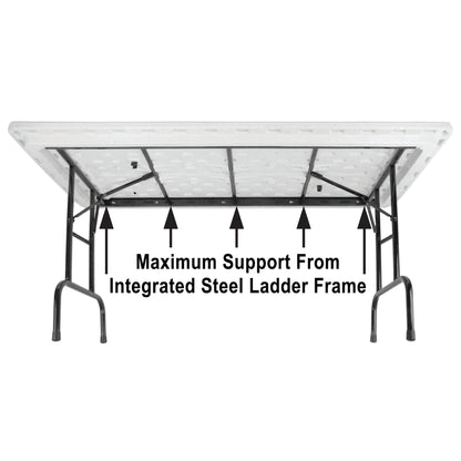 Majestic Office Furniture Adjustable Height Commercial Blow-Molded Plastic Folding Table
