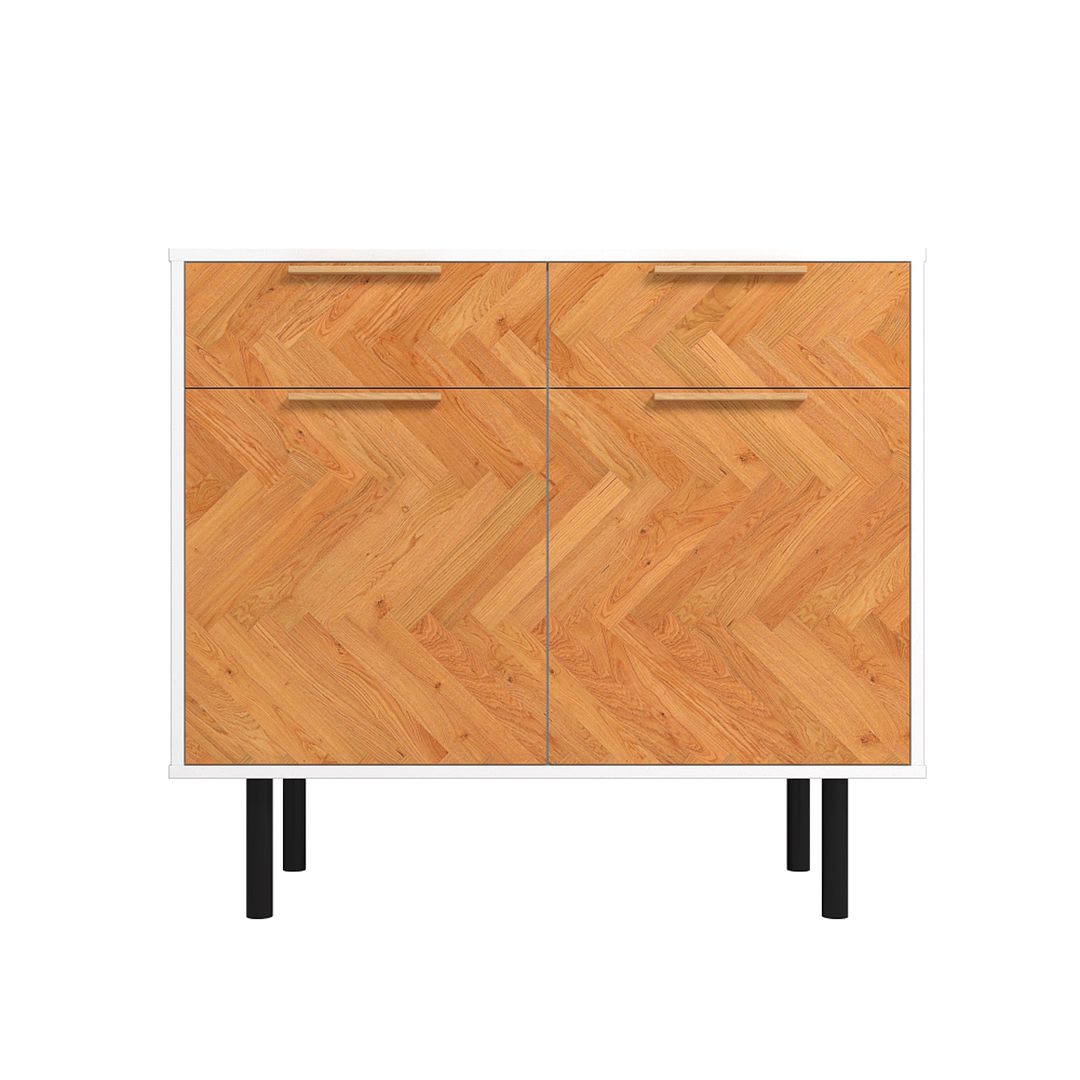 Manhattan Comfort Mid-Century Modern Liam Sideboard with 4 Shelves