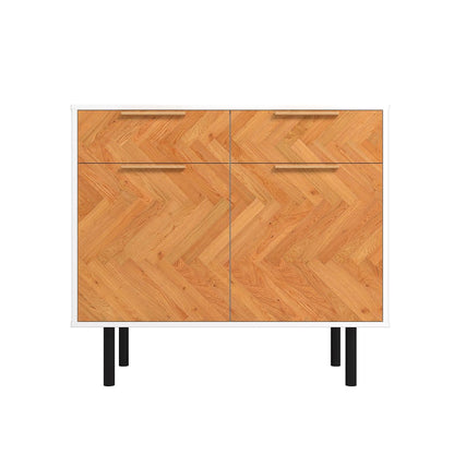 Manhattan Comfort Mid-Century Modern Liam Sideboard with 4 Shelves