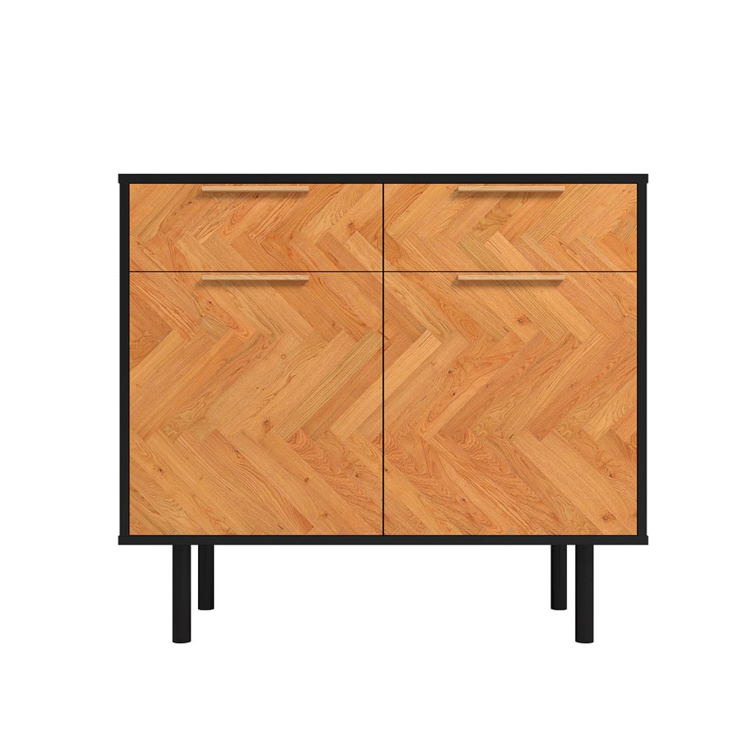 Manhattan Comfort Mid-Century Modern Liam Sideboard with 4 Shelves