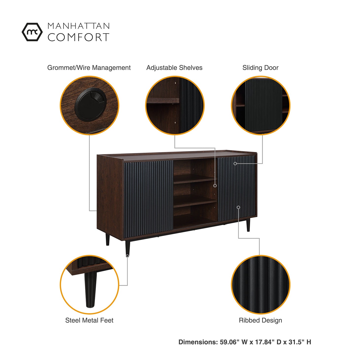 Manhattan Comfort Duane Sideboard