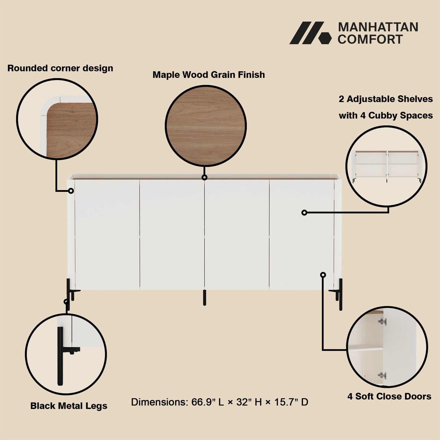 Manhattan Comfort Abbey Sideboard