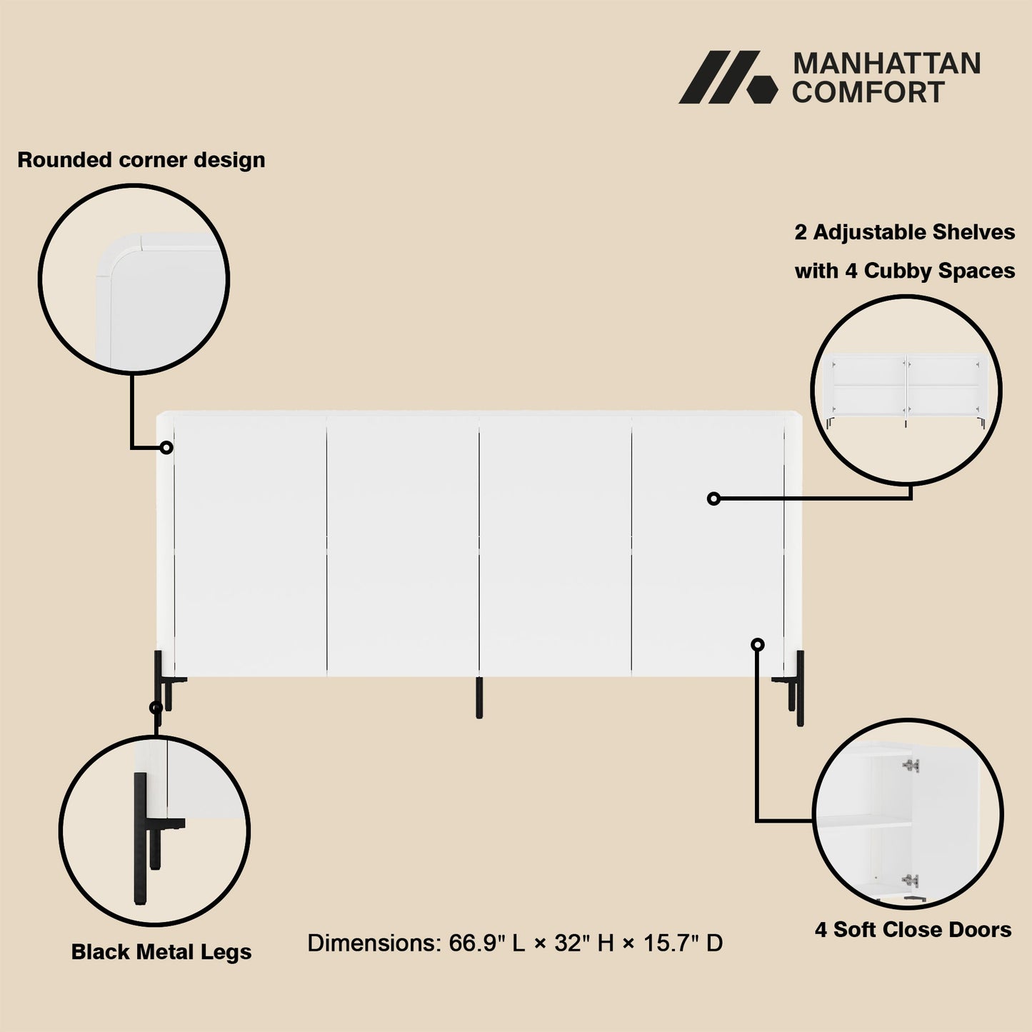 Manhattan Comfort Abbey Sideboard