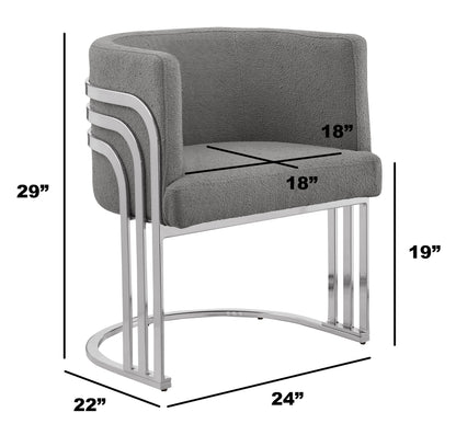 SC020-023 Teddy Fabric Barrel Chairs with Silver Base