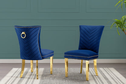 SC364 – 367: Velvet Side Chairs with Gold Stainless Steel