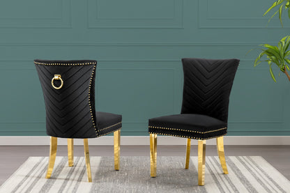 SC364 – 367: Velvet Side Chairs with Gold Stainless Steel