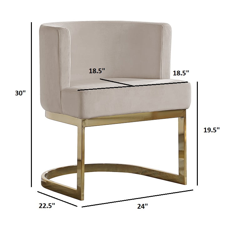 Velvet Side Chair with Gold, Chrome Base – Single