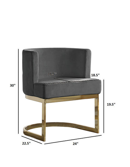 Velvet Side Chair with Gold, Chrome Base – Single