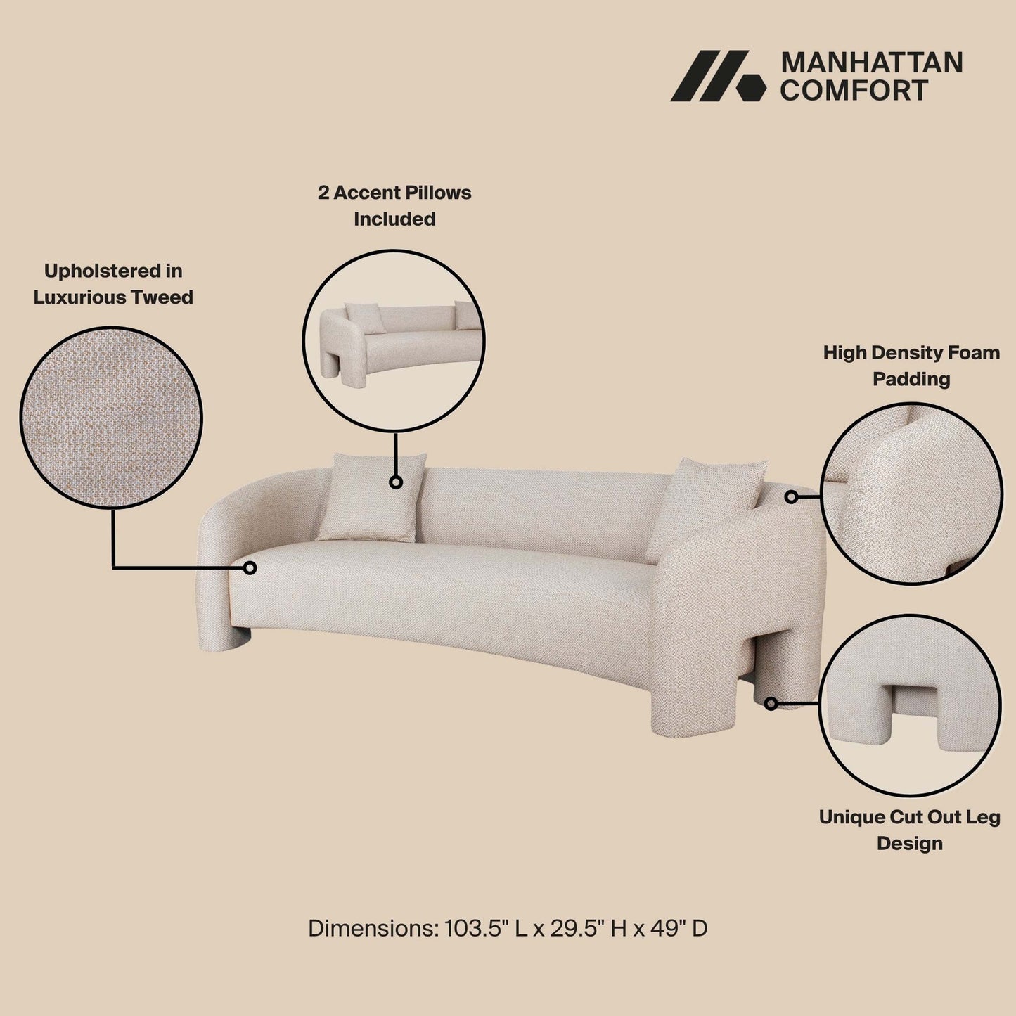 Manhattan Comfort Sylvia Sofa
