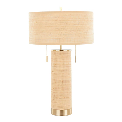 Lumisource Cylinder Rattan 29" Table Lamp
