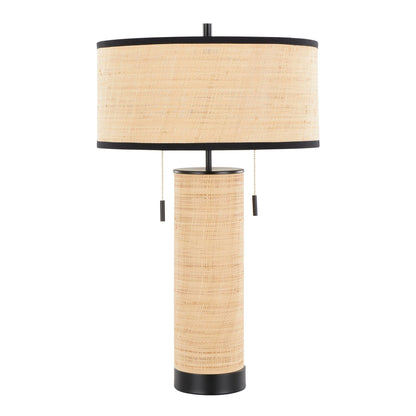 Lumisource Cylinder Rattan 29" Table Lamp
