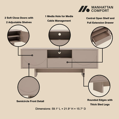 Manhattan Comfort Ella 59" TV Stand