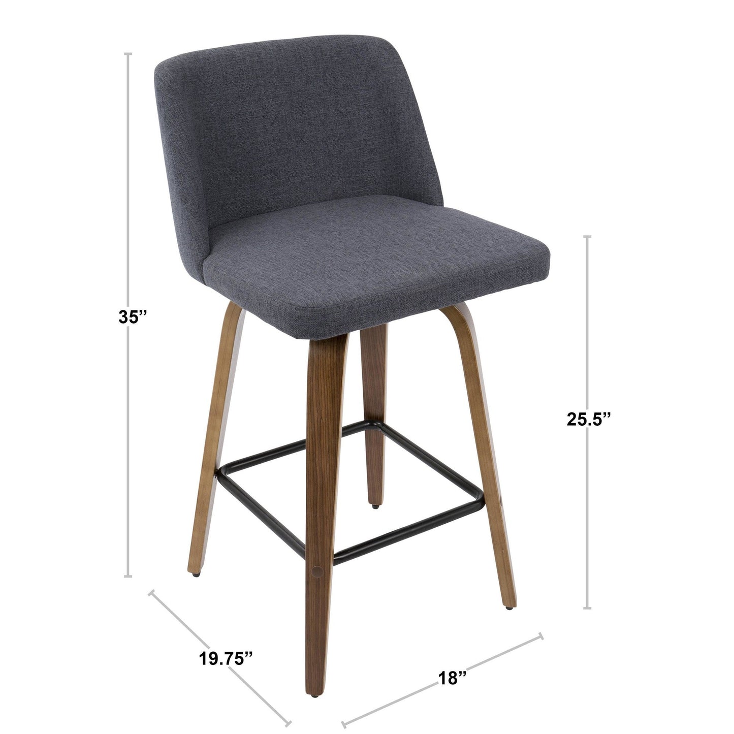 Majestic Office Furniture 26" Fixed-Height Counter Stool - Set of 2