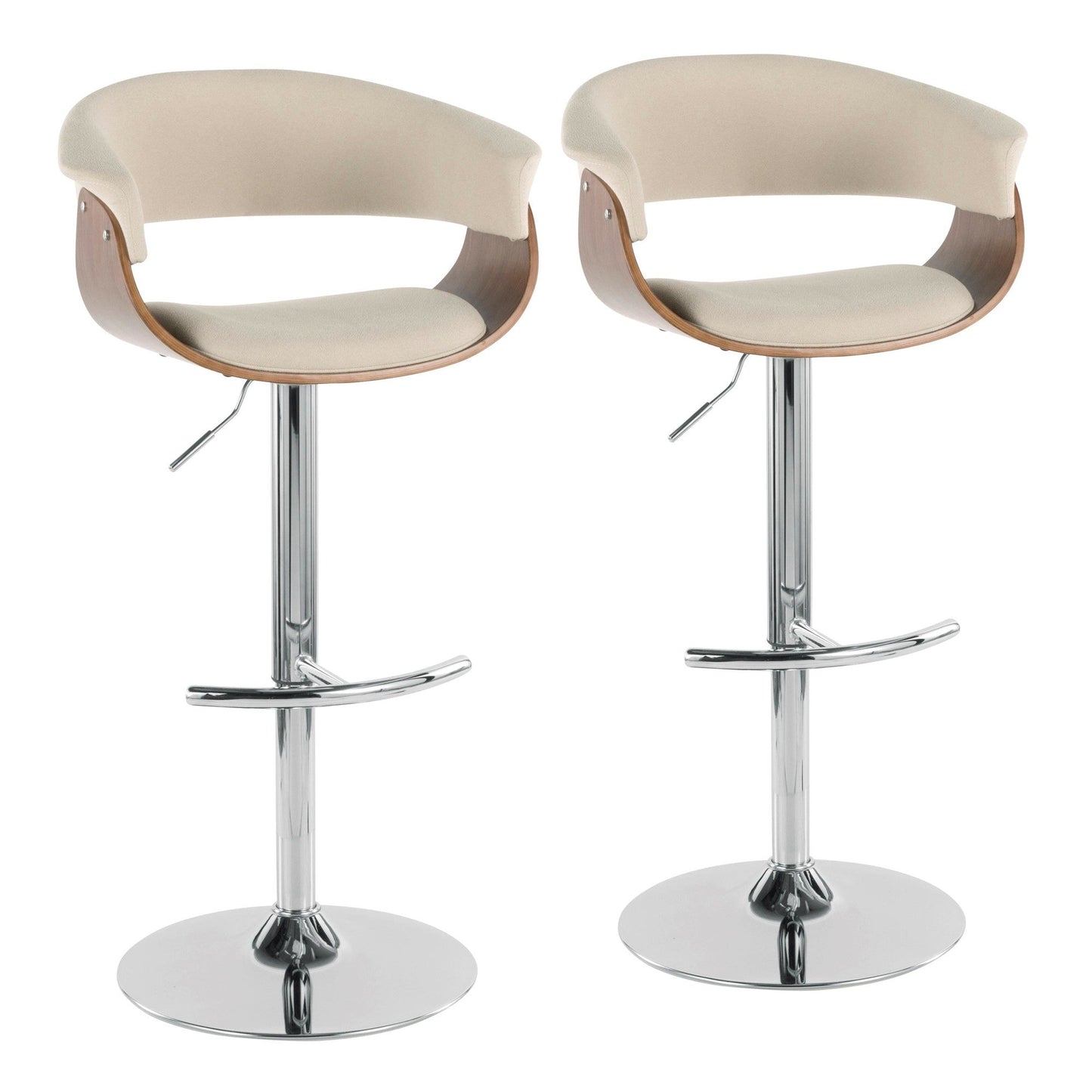 Lumisource Vintage Mod Adjustable Barstool - Set of 2