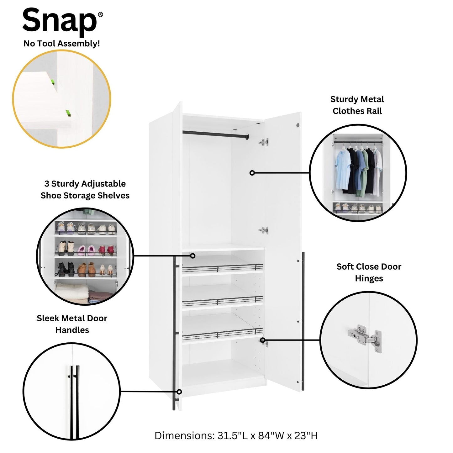 Manhattan Comfort Lee Wardrobe Closet 3.0