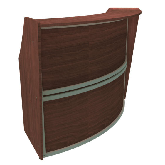 Curved Reception Desk with Counter, 72”W x 32”D x 46”H