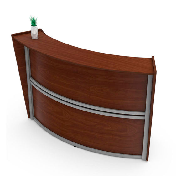 Curved Reception Desk with Counter, 72”W x 32”D x 46”H